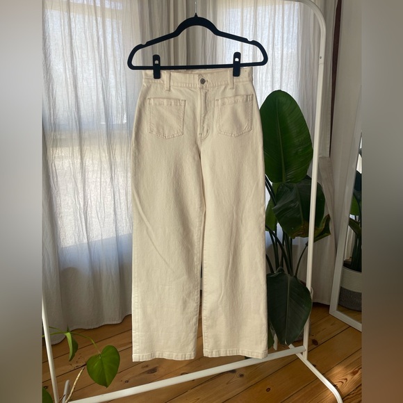 Madewell Pants - Madewell Cream Wide-Leg Pants like new size 26